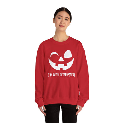 Im With Peter Couple Halloween Adult Eater Pumpkin Sweatshirt