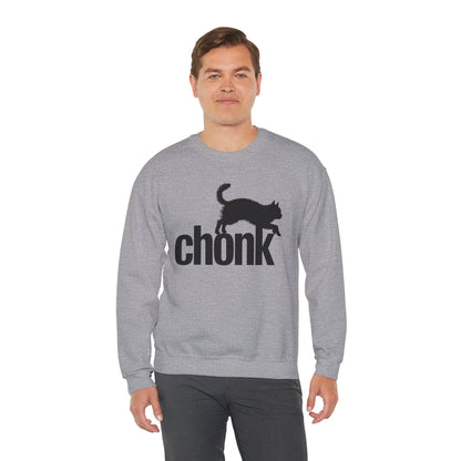 Chonk Cat Meme Funny Black Sweatshirt