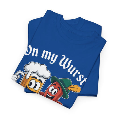 Oktoberfest On My Wurst Behaviour German Beer Sausage Adults T-Shirt