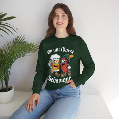 Oktoberfest On My Wurst Behaviour German Beer Sausage Adults Sweatshirt