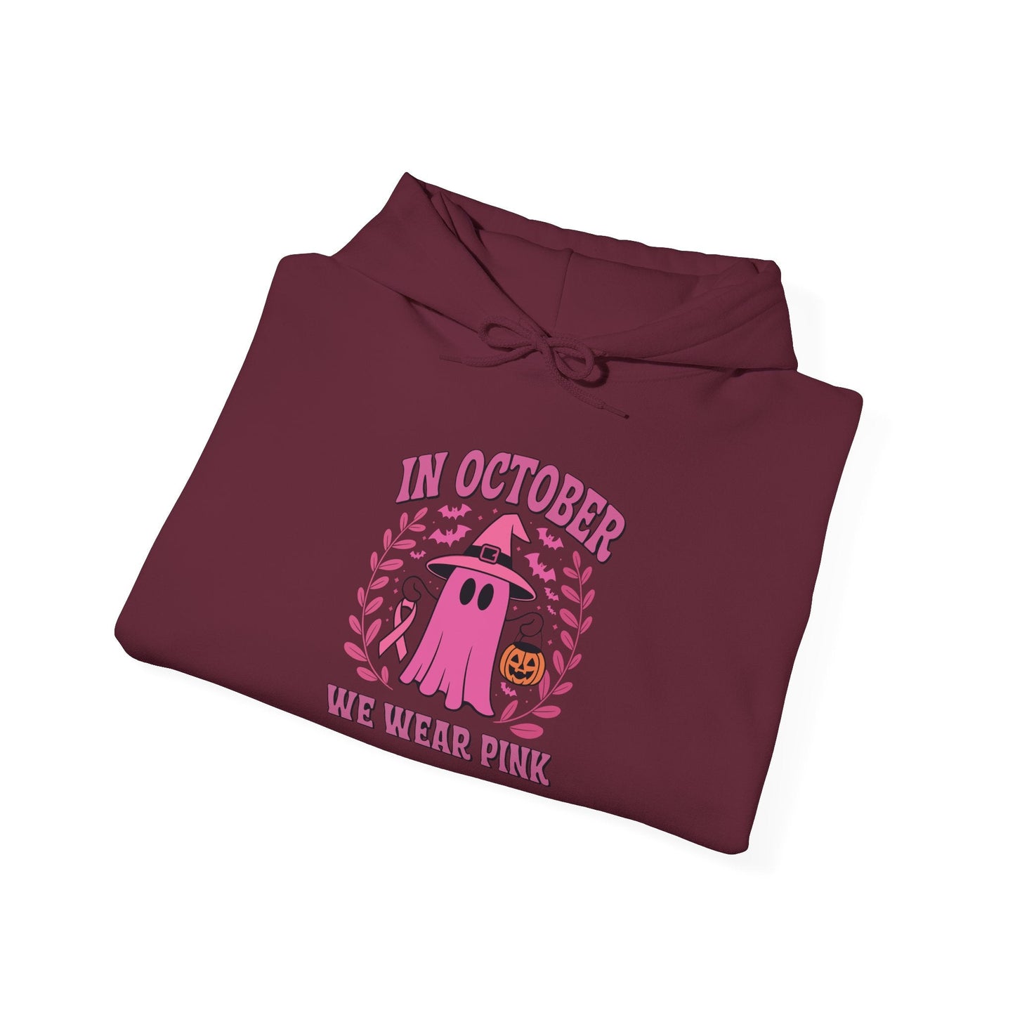 In October We Wear Pink Breast Cancer Awareness Halloween Hoodie