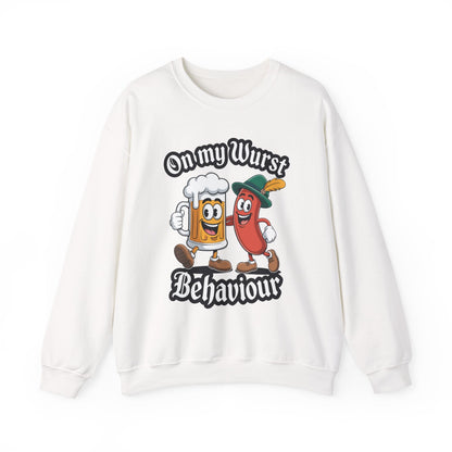 Oktoberfest On My Wurst Behaviour German Beer Sausage Adults Sweatshirt