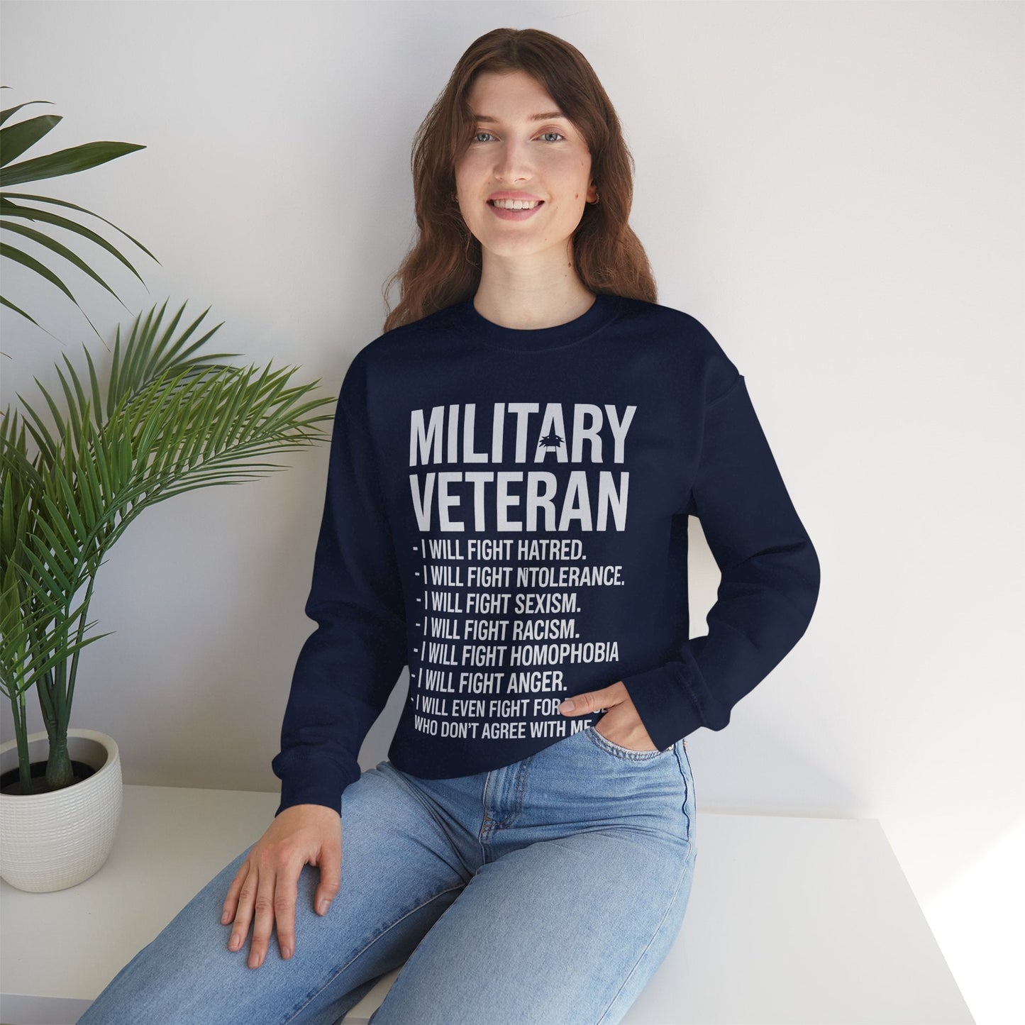 Military Veterans Against Trump 2025 Fight USA Election Sweatshirt