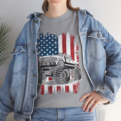 Monster Truck USA Flag American T-Shirt