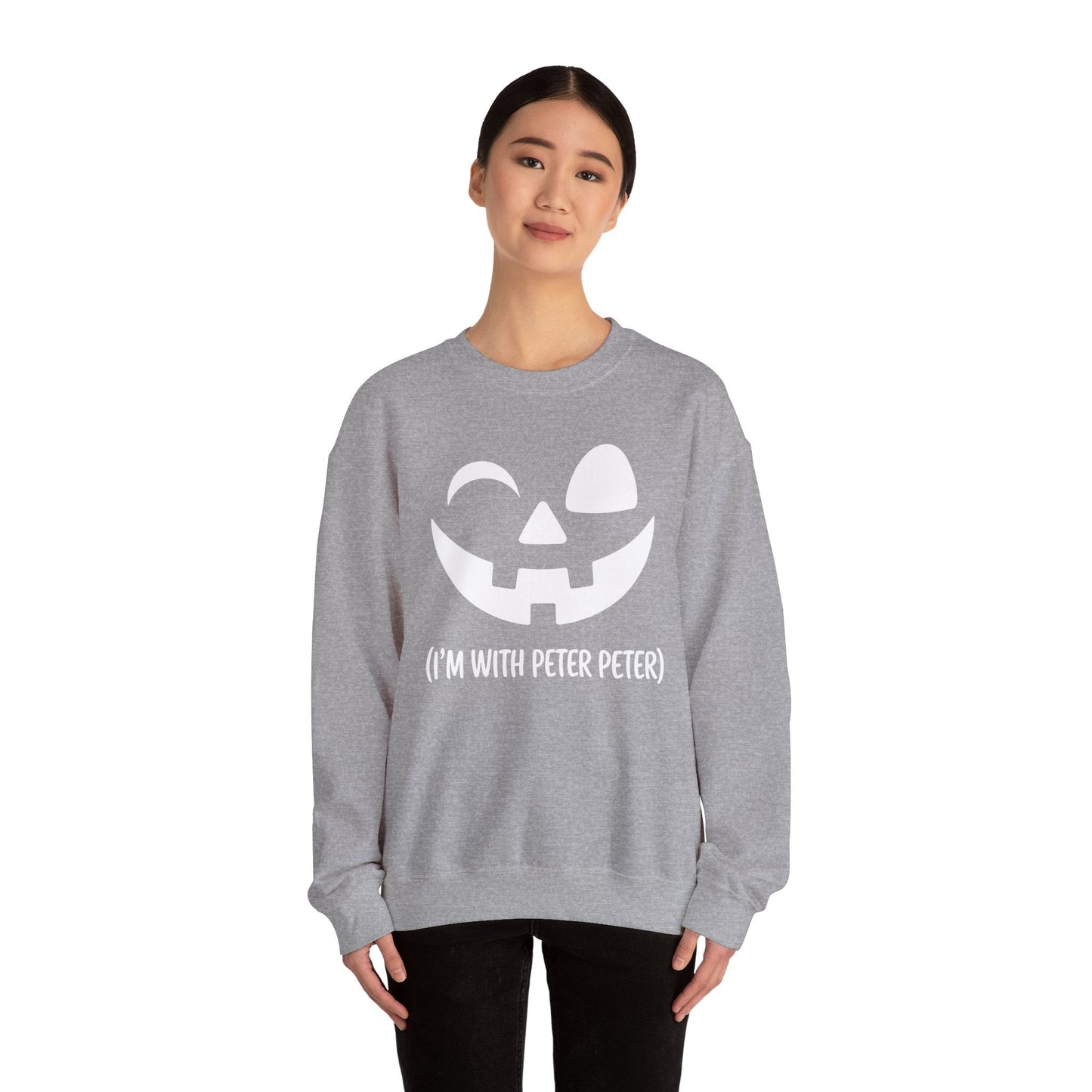 Im With Peter Couple Halloween Adult Eater Pumpkin Sweatshirt