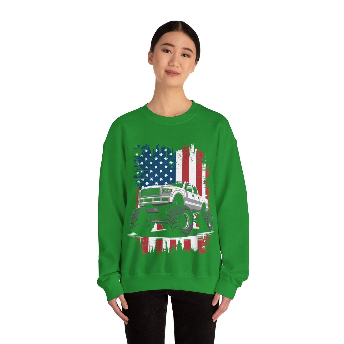 Monster Truck USA Flag American Sweatshirt