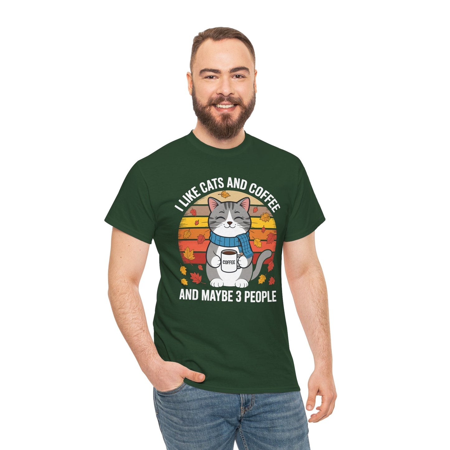 I Like Cats And Coffee And Maybe 3 People , Cats Lover T-Shirt
