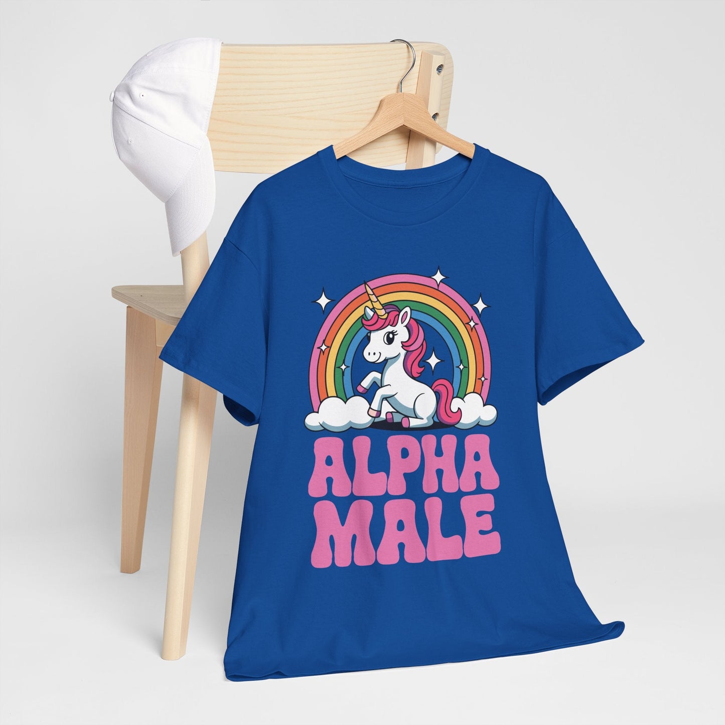 Funny Alpha Male Unicorn Sarcastic Ironic Weird Y2K Humor T-Shirt