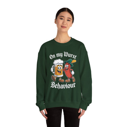 Oktoberfest On My Wurst Behaviour German Beer Sausage Adults Sweatshirt