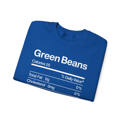 Green Beans Nutrition Facts Funny Thanksgiving Christmas Sweatshirt