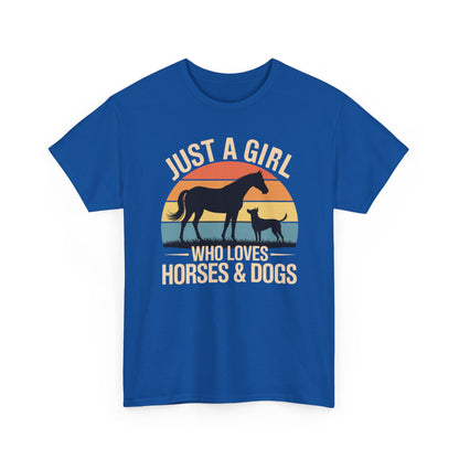 Just A Girl Who Loves Horses and Dogs Women Girls T-Shirt