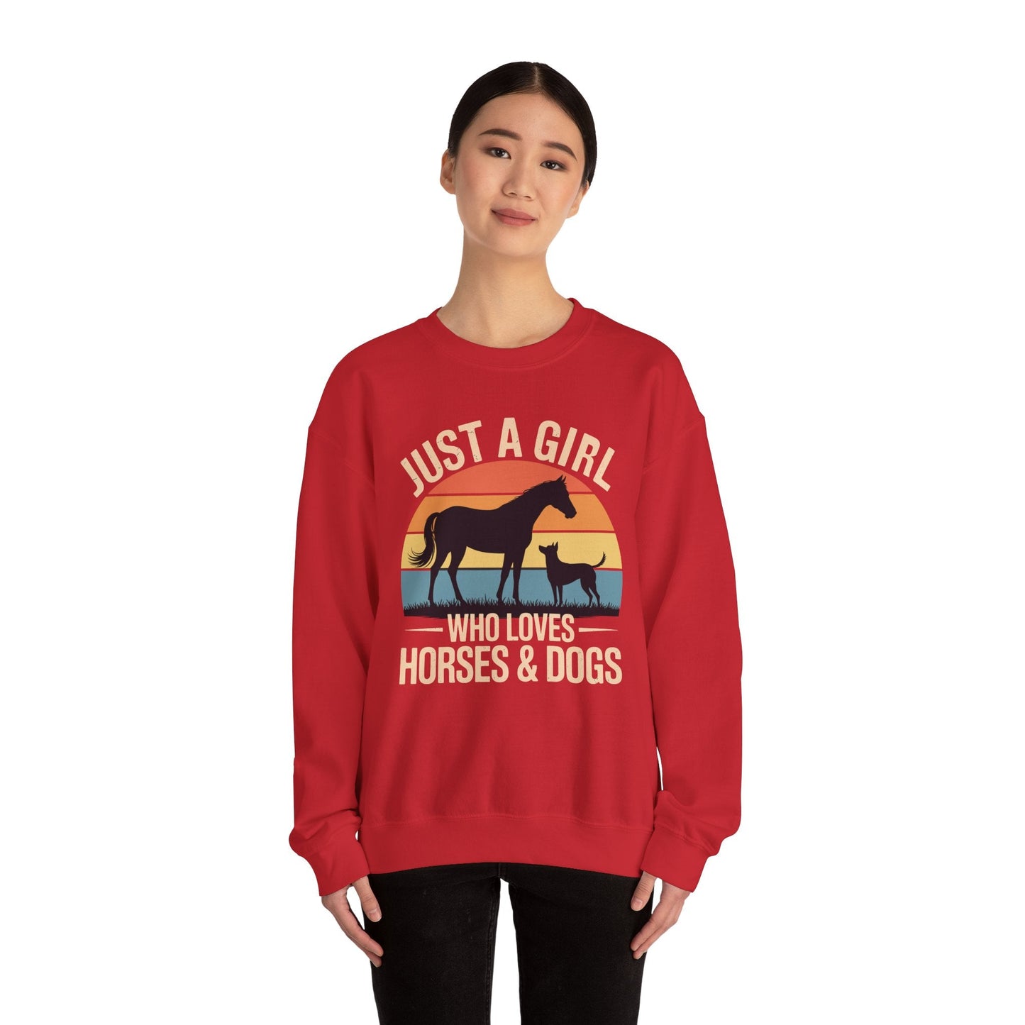 Just A Girl Who Loves Horses and Dogs Women Girls Sweatshirt