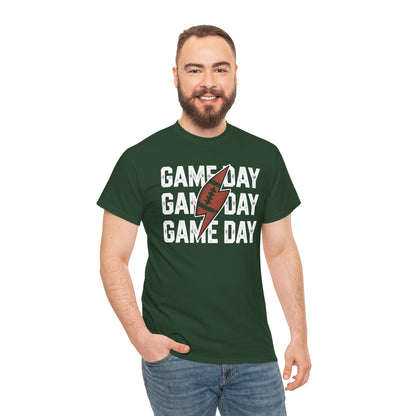 Vintage Game Day Football Lightning Bolt Funny Team Sport T-Shirt