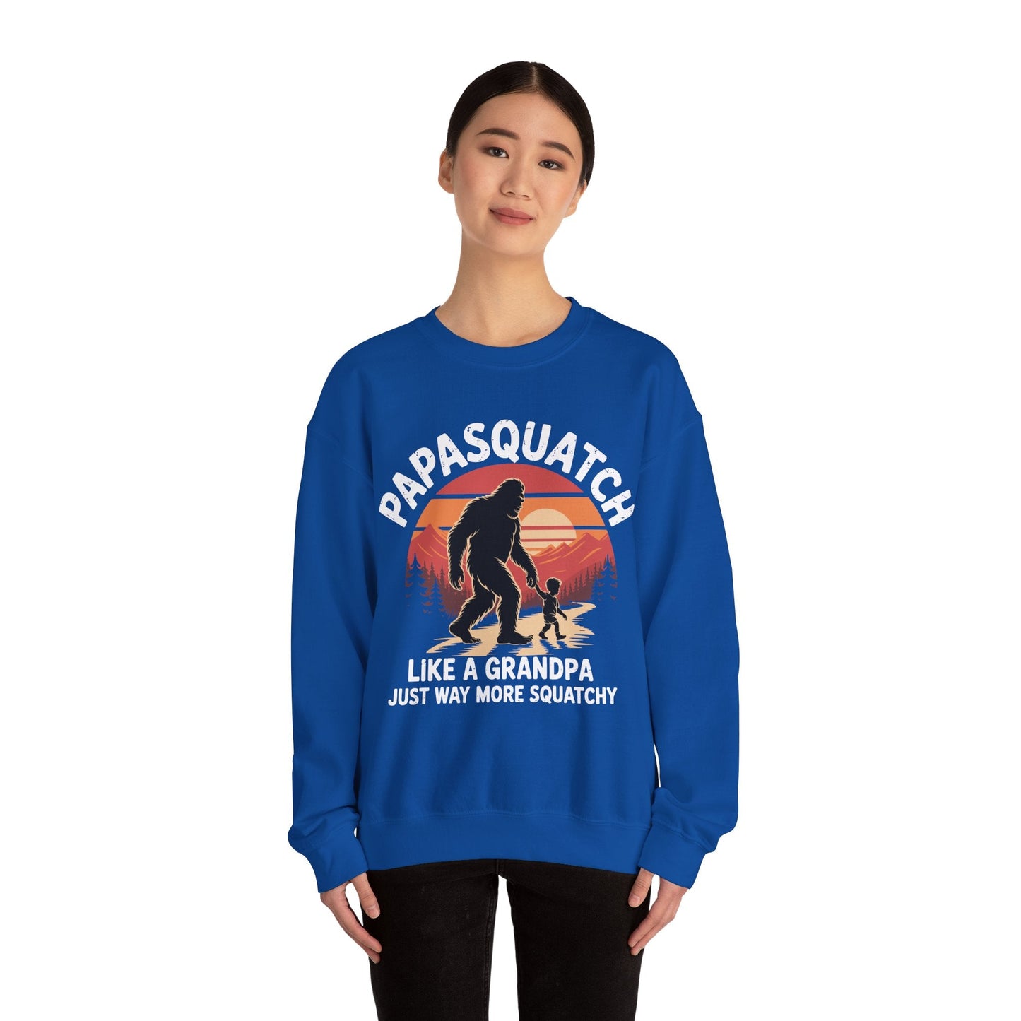 Retro Papa Squatch Like A Grandpa Funny Bigfoot Sasquatchy Sweatshirt