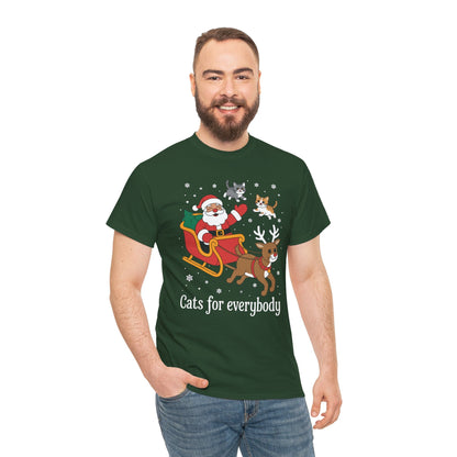 Cats For Everybody Christmas Cat Funny Xmas Women Santa T-Shirt