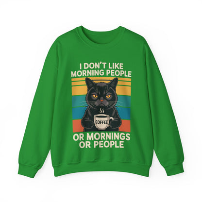 I Hate Morning People And Mornings And People Coffee Cat Sweatshirt