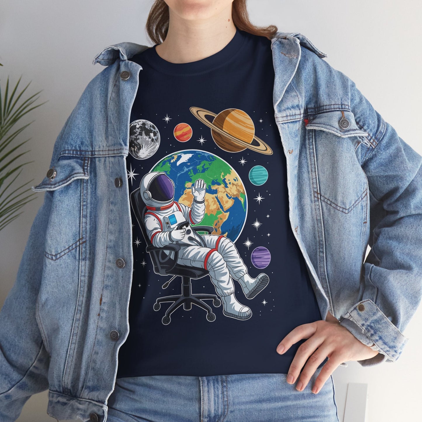 Astronaut Gamer Space Gaming System Planets T-Shirt