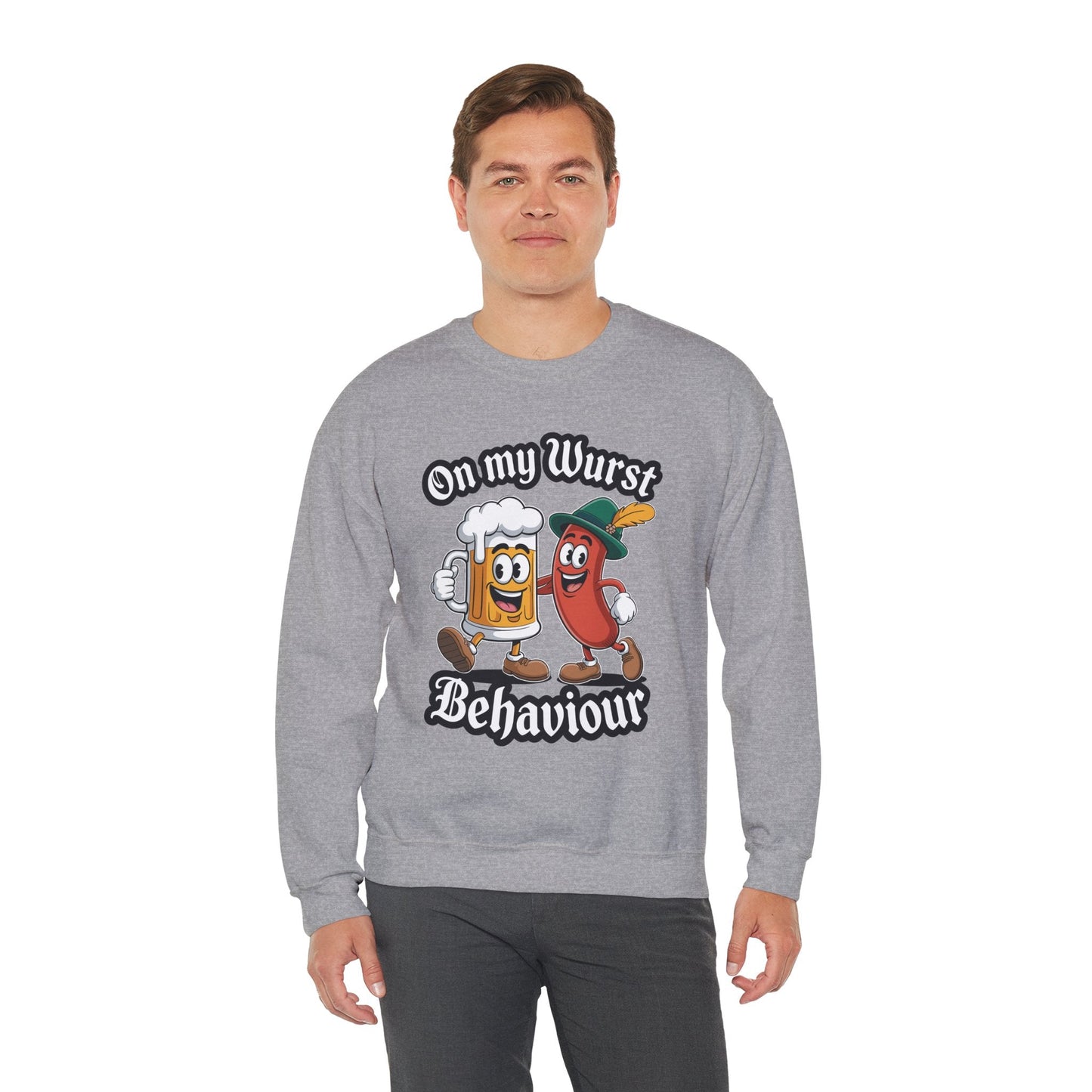 Oktoberfest On My Wurst Behaviour German Beer Sausage Adults Sweatshirt