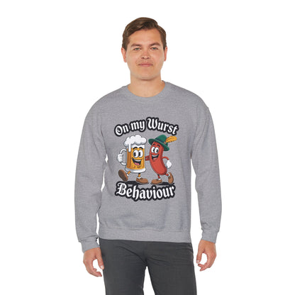 Oktoberfest On My Wurst Behaviour German Beer Sausage Adults Sweatshirt