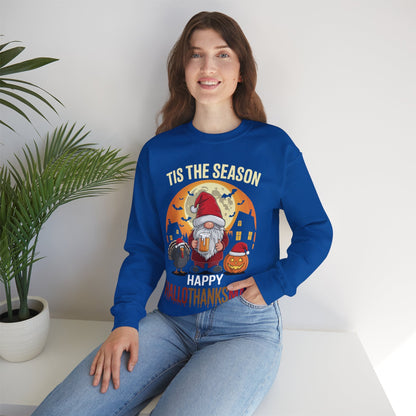 Happy Hallothanksmas Halloween Thanksgiving Merry Christmas Sweatshirt
