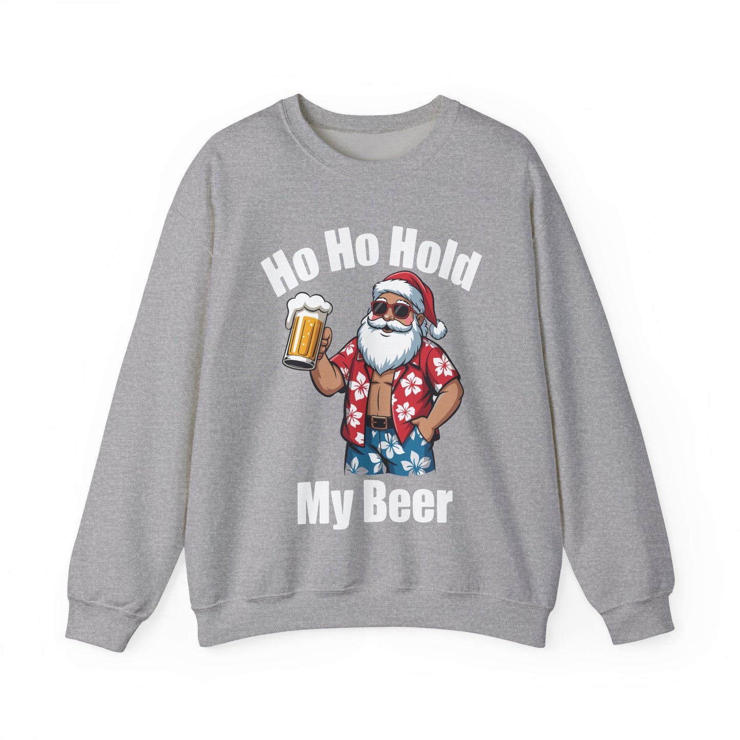Funny Santa With Sunglasses And Beer Christmas in July Sweatshirt