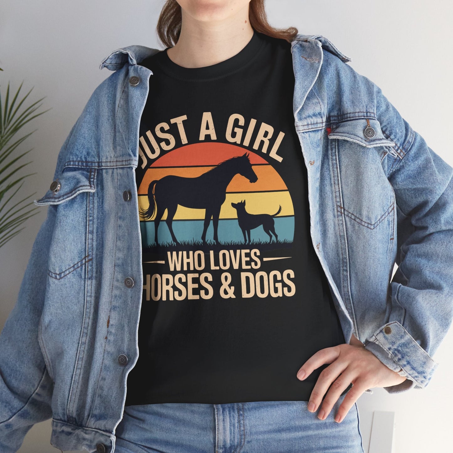 Just A Girl Who Loves Horses and Dogs Women Girls T-Shirt
