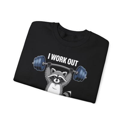 Raccoon Deadlift Bodybuilding Animal Funny Gym Fitness Sweatshirt