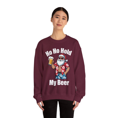Funny Santa With Sunglasses And Beer Christmas in July Sweatshirt