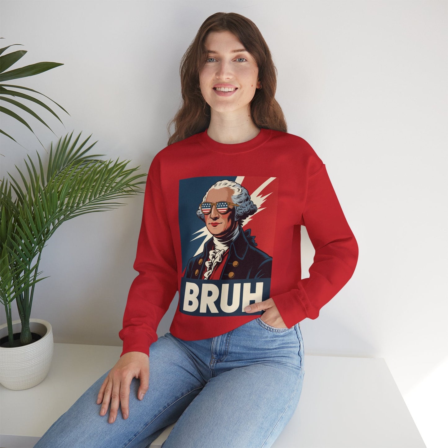 4th Of July 2025 George Washington Bruh. Meme Patriotic Sweatshirt