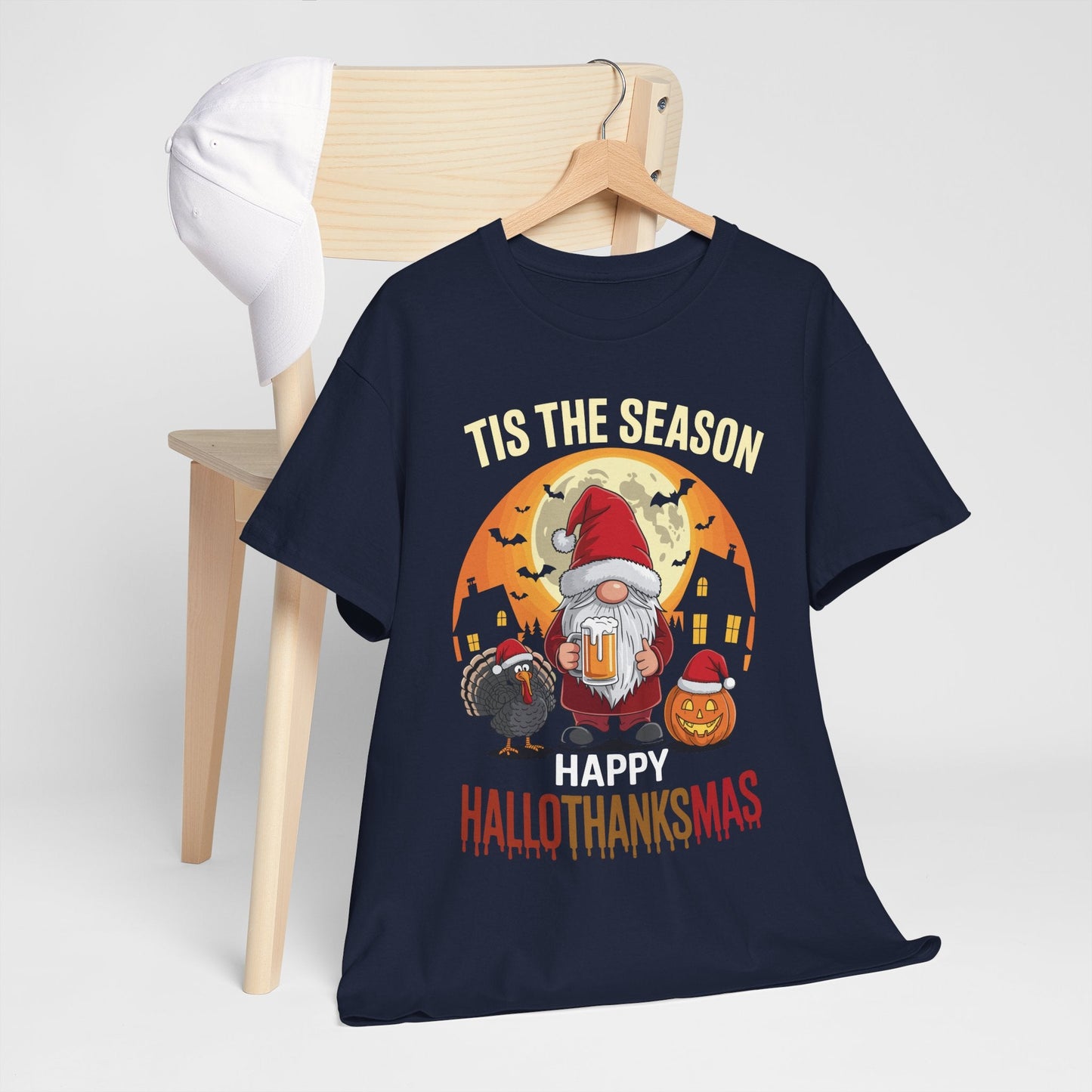 Happy Hallothanksmas Halloween Thanksgiving Merry Christmas T-Shirt