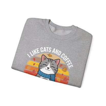 I Like Cats And Coffee And Maybe 3 People , Cats Lover Sweatshirt