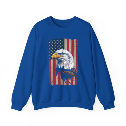 American Flag Bald Eagle Patriotic Red White Blue Sweatshirt