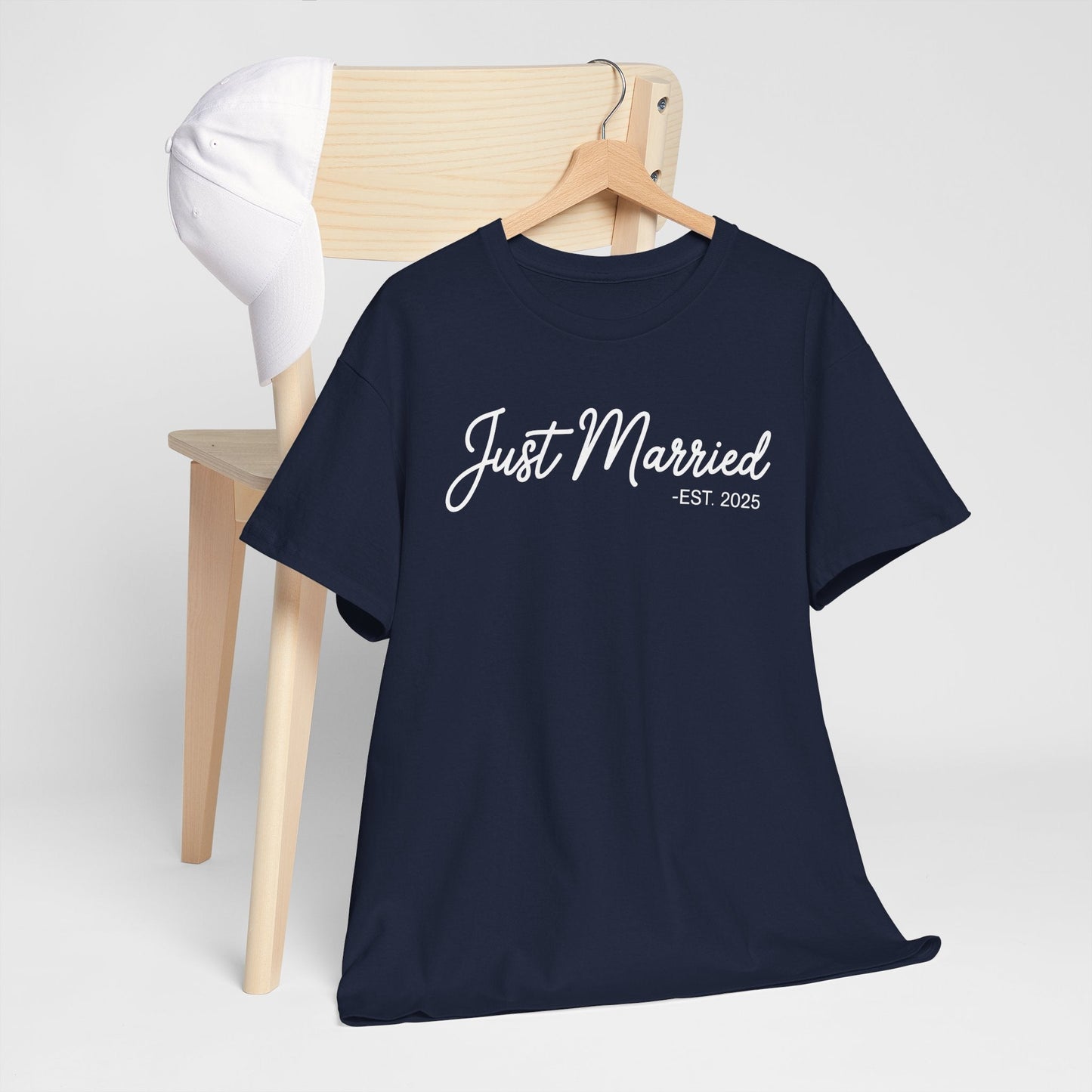 Just Married 2025 Honeymoon Wedding Couples Fiancee T-Shirt