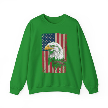 American Flag Bald Eagle Patriotic Red White Blue Sweatshirt