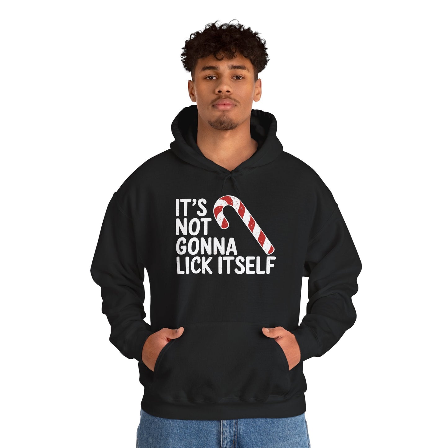 Funny Candy Cane Lick Itself Adult Christmas in July Gift Hoodie