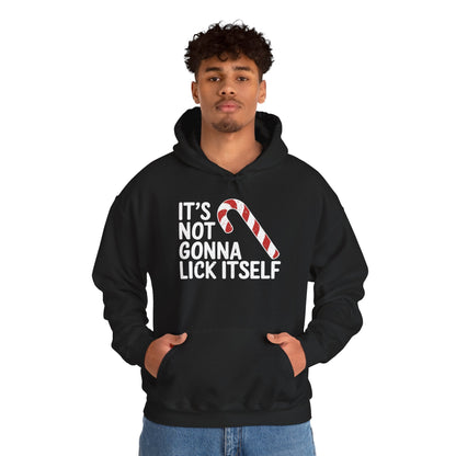 Funny Candy Cane Lick Itself Adult Christmas in July Gift Hoodie