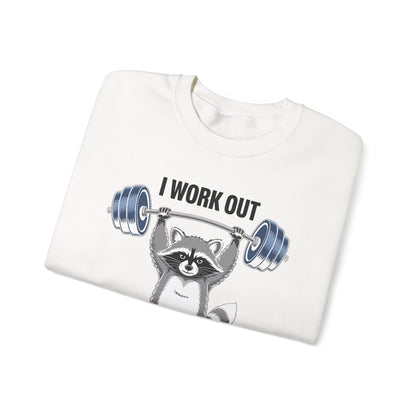 Raccoon Deadlift Bodybuilding Animal Funny Gym Fitness Sweatshirt