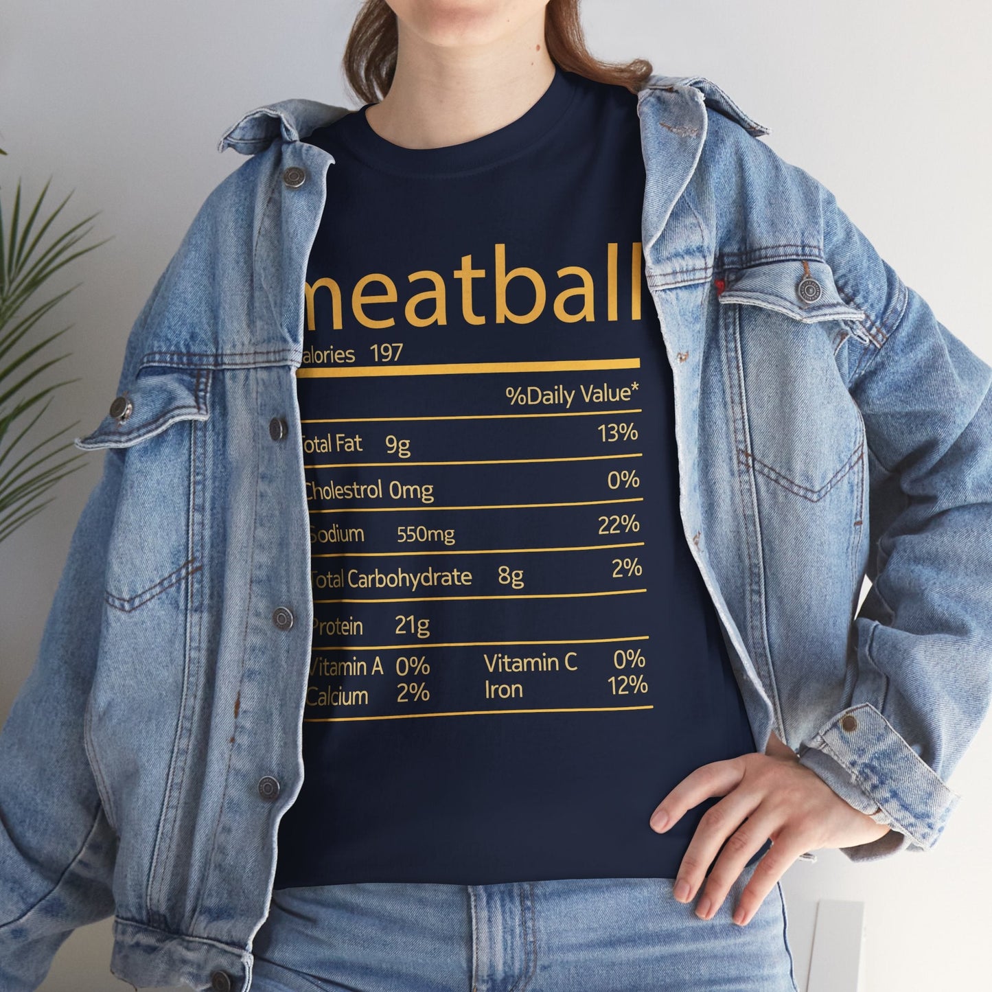 Meatball Nutrition Facts Funny Thanksgiving Christmas T-Shirt