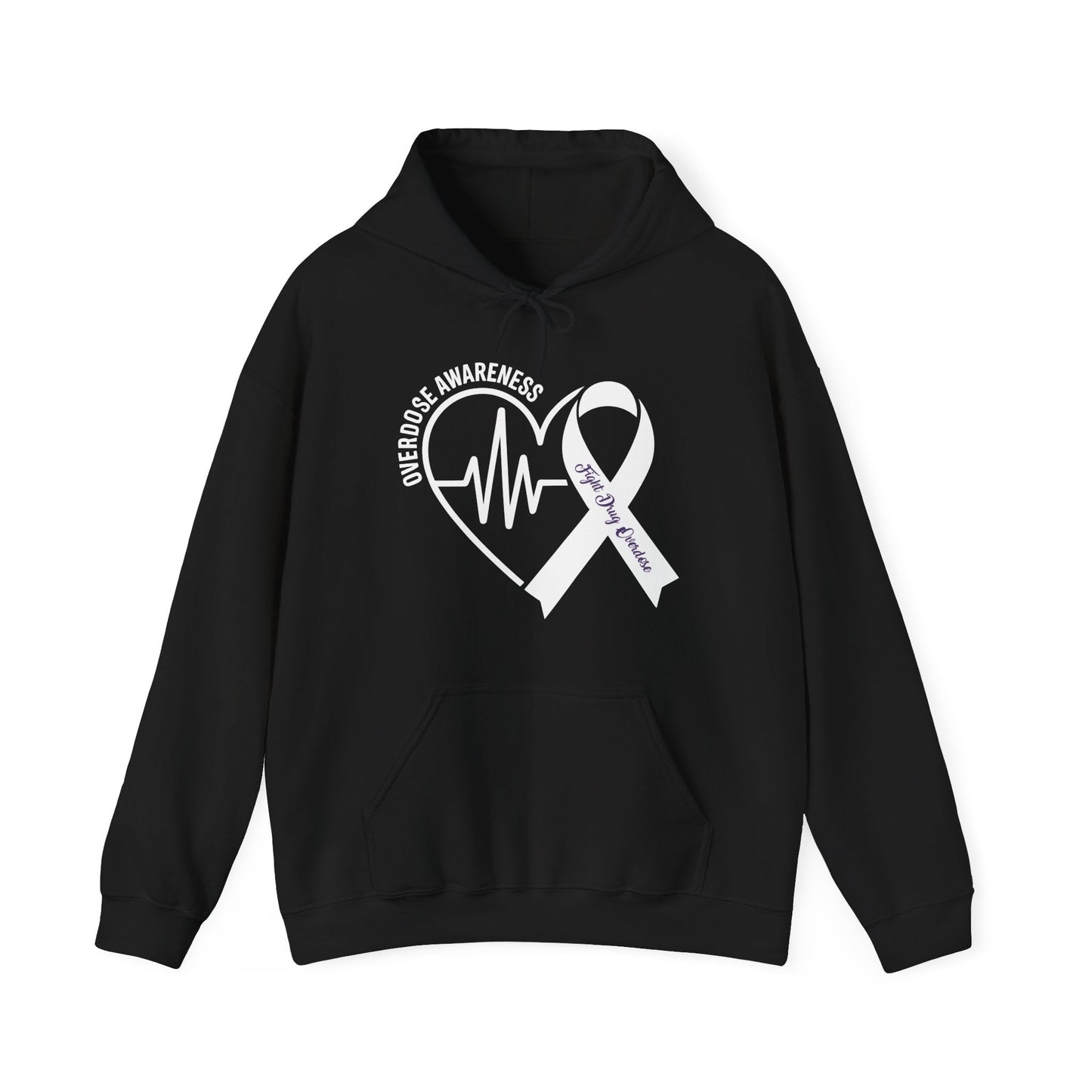 Overdose Awareness Month Heart Purple Ribbon Support Hoodie