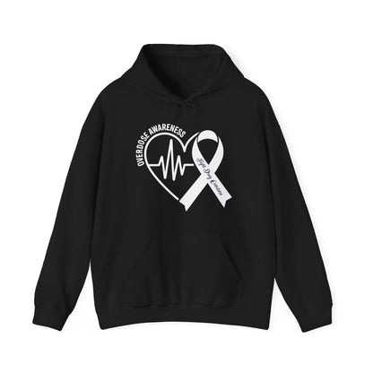 Overdose Awareness Month Heart Purple Ribbon Support Hoodie