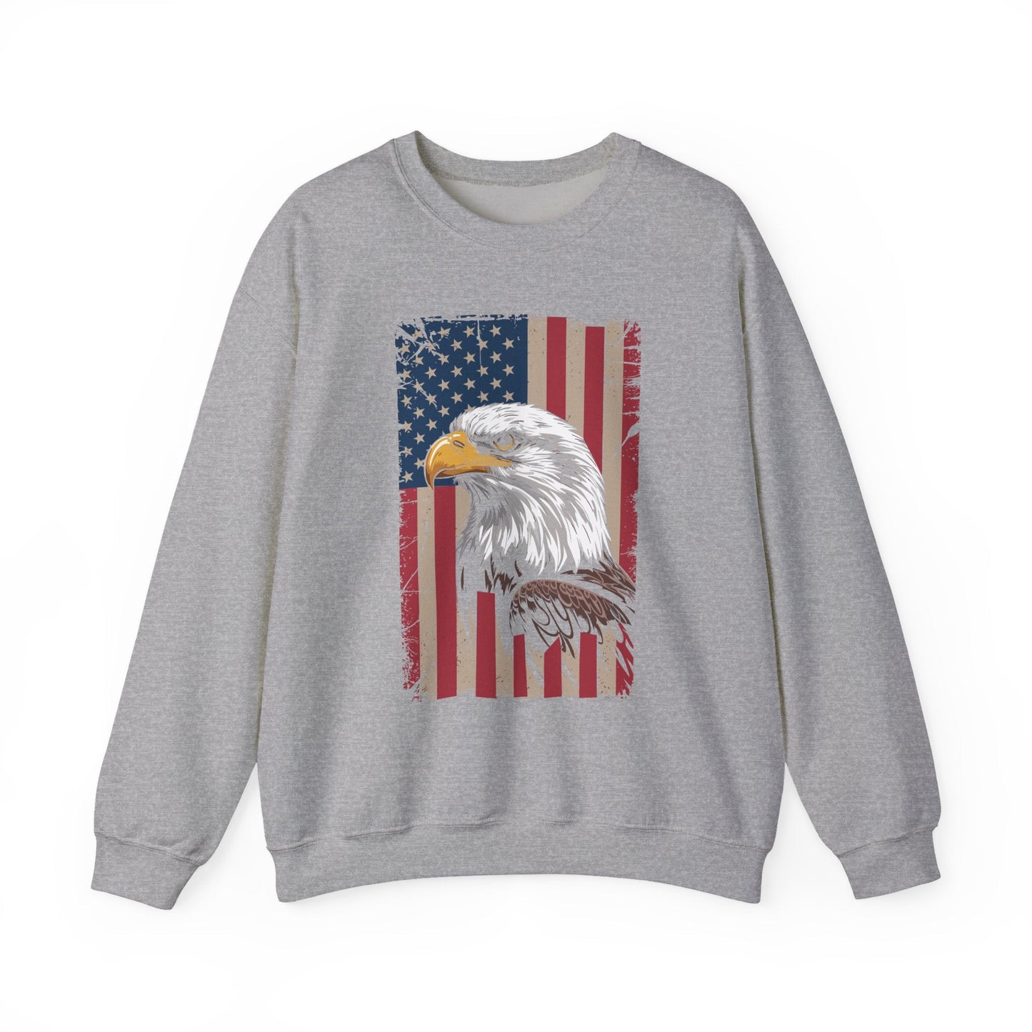 American Flag Bald Eagle Patriotic Red White Blue Sweatshirt