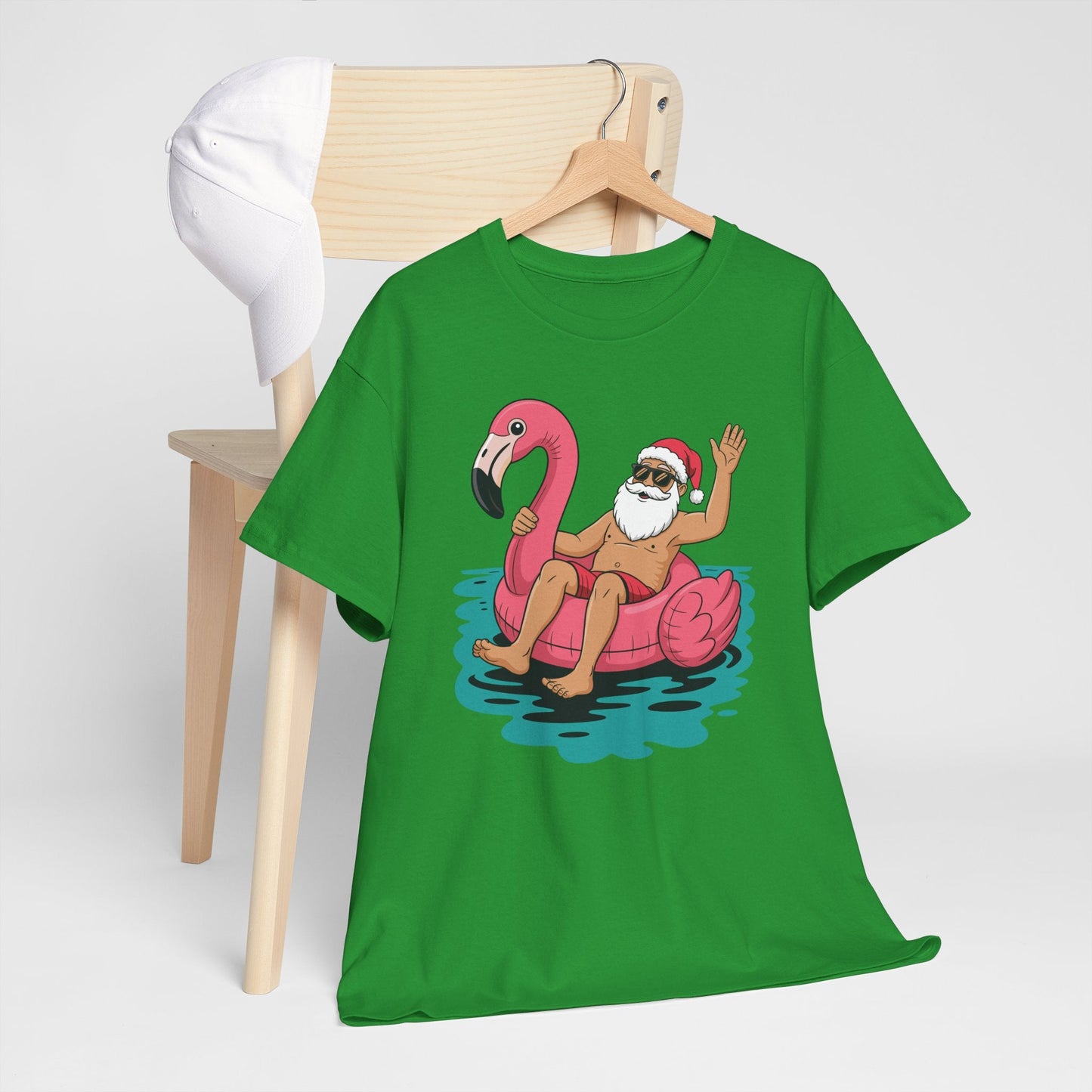 Santa Flamingo Floatie Funny Christmas In July Summer Xmas T-Shirt