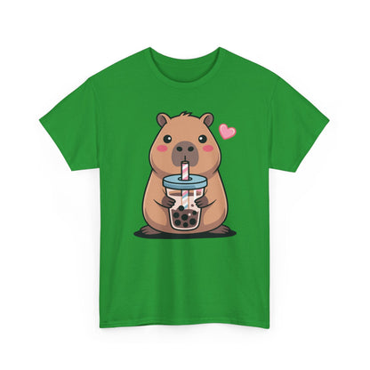 Cute Capybara Kawaii Anime Drinking Bubble Tea Lover Girls T-Shirt