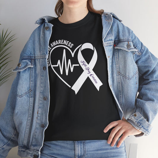 Overdose Awareness Month Heart Purple Ribbon Support T-Shirt
