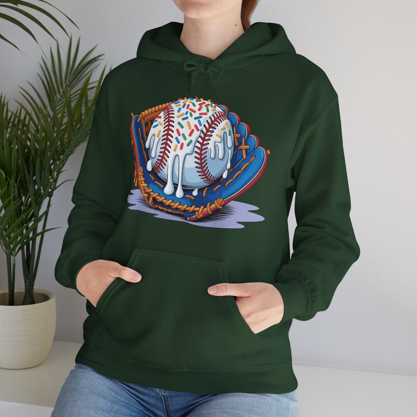 Baseball Drip Ice Cream Sprinkles Baseball Glove Hoodie