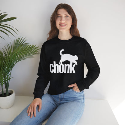 Chonk Cat Meme Funny Black Sweatshirt