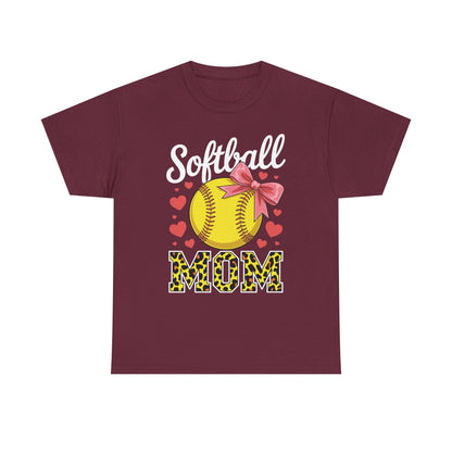 Softball Mom Headband Leopard Softball Ball Mothers Day Mama T-Shirt