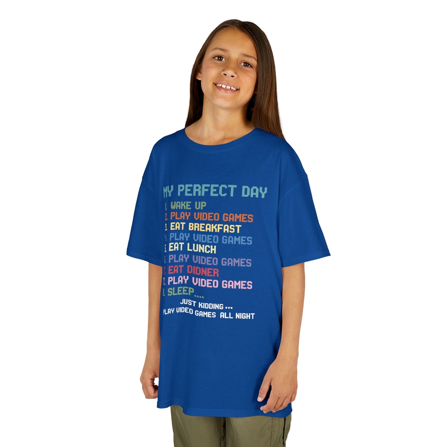 My Perfect Day Play Video Games Funny Gamer Kids T-Shirt