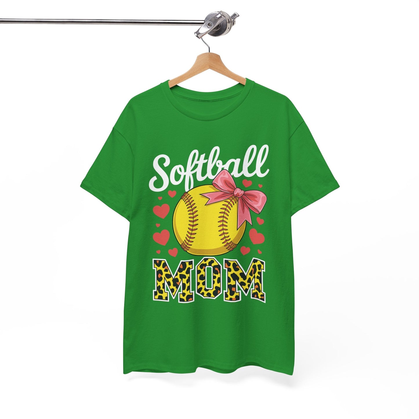 Softball Mom Headband Leopard Softball Ball Mothers Day Mama T-Shirt