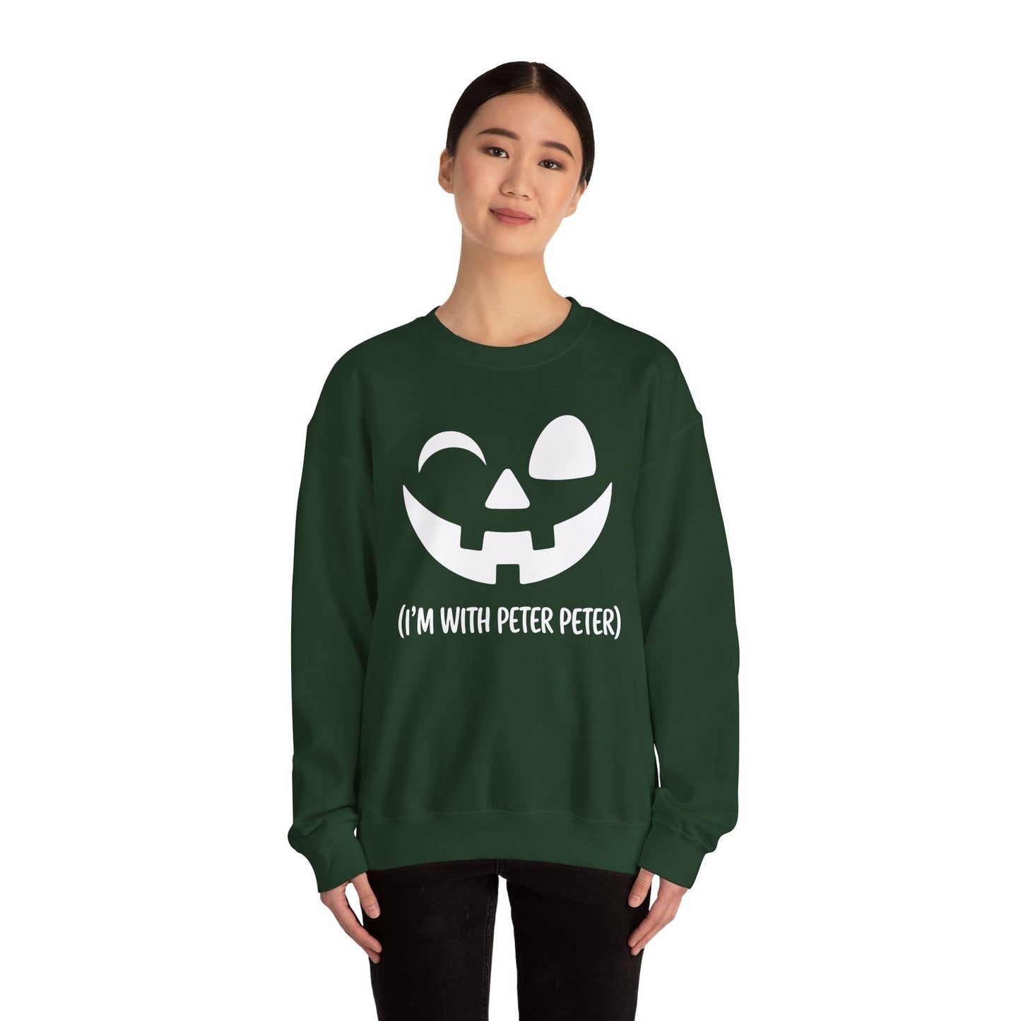 Im With Peter Couple Halloween Adult Eater Pumpkin Sweatshirt
